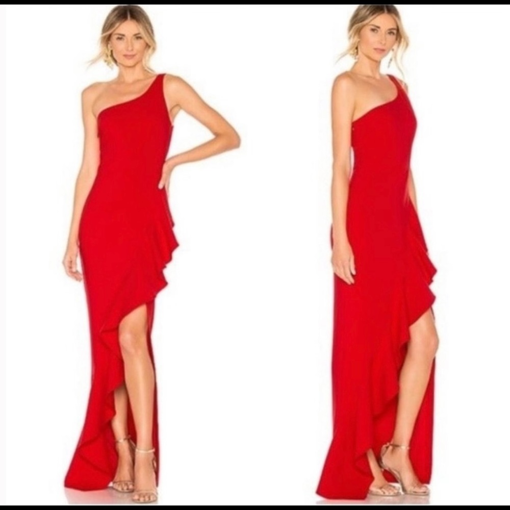 NWT Likely REVOLVE Marielle Maxi Dress Gown Scarlet Red Ruffle Sz 4